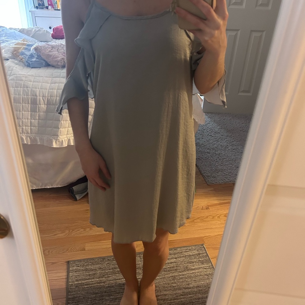 Silver/Gray Ruffle Slip Dress - Picture 4 of 5
